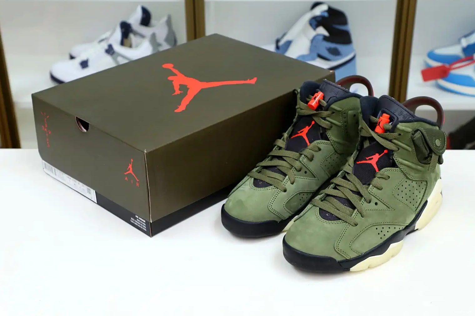 Kimikick TRAVIS RETRO JORDAN X AIR SCOTT 6 'OLIVE' 0521